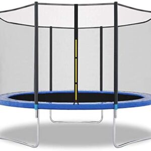 FDW 10FT Trampoline with Enclosure Net Ladder Outdoor Fitness Trampoline PVC Spring Cover Padding for Children and Adults