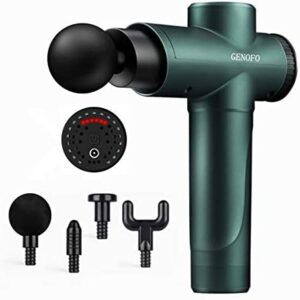 Muscle Massage Gun for Athletes, Genofo Massage Gun Deep Tissue Massager, Percussion Massage Gun Body Massager Cordless with 6 Speeds 4 Massage Heads ，Quiet & Comfortable Muscle Soreness Relieves
