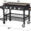 U-MAX 4-Burner Portable Propane Gas Grill 2 in 1 with steel gas griddle flat top & 741sq. Inch BBQ Grill Plate Pan, CSA Approved Outdoor Folding Barbecue Cooking Station for Home, Camping, Party - Image 5