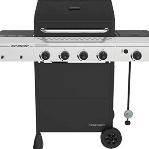 Megamaster 720-0804H 4 Propane, Black/Silver Grill with Side Burner
