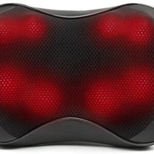 Zyllion Back Neck Shiatsu Massager – Kneading Massage Pillow with Heat for Shoulders, Lower Back, Feet, and Legs (ZMA-25)