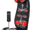 Zyllion Back and Neck Massager for Chair - Shiatsu Kneading Massage Seat Cushion Pad with Heat and Height Adjustment – Black (ZMA-33-BK)