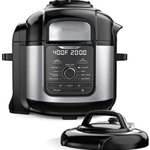 Ninja FD401 Foodi 8-qt. 9-in-1 Deluxe XL Cooker & Air Fryer-Stainless Steel Pressure Cooker, 8-Quart, (Renewed)
