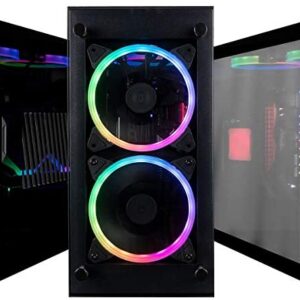 CUK Stratos Mini Gaming RGB Desktop (AMD Ryzen 9 with Liquid Cooling, NVIDIA GeForce RTX 3080 10GB, 64GB RAM, 1TB NVMe SSD + 2TB HDD, 750W PSU, AC WiFi, Windows 10 Home) Tiny PC Computer for Gamers