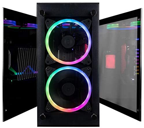 CUK Stratos Mini Gaming RGB Desktop (AMD Ryzen 9 with Liquid Cooling, NVIDIA GeForce RTX 3080 10GB, 64GB RAM, 1TB NVMe SSD + 2TB HDD, 750W PSU, AC WiFi, Windows 10 Home) Tiny PC Computer for Gamers