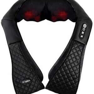 Zyllion Shiatsu Back and Neck Massager with Heat for Deep Tissue Kneading Massage – Use on Shoulders, Feet, Thighs, and Calves (ZMA-28)