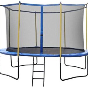 LYNSLIM 12ft Trampoline with Safety Enclosure Net Outdoor Fitness Trampoline PVC Spring Cover Padding for Children Adults Family Backyards Indoor