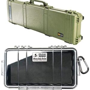 Pelican Select Bundle – Pelican 1750 Rifle Case with Foam (OD Green) + Pelican 1060 Micro Case (Black/Clear)