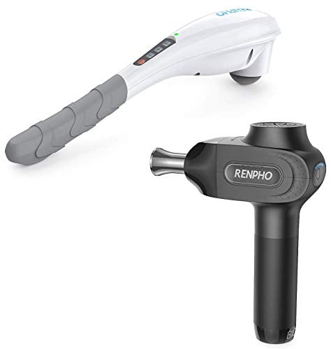 Massage Gun for Athletes, RENPHO Pro Deep Tissue Percussion Muscle Massager Handheld Electric Massager for Pain Relief with Titanium Alloy Heads, Long Battery Life, Christmas Gifts for Man, Women