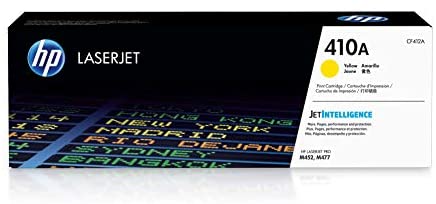 HP 410A, CF412A, Toner Cartridge, Works with HP Color LaserJet Pro M452 Series, M377dw, MFP 477 Series, Yellow