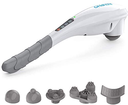 RENPHO Rechargeable Hand Held Deep Tissue Massager for Muscles, Back, Foot, Neck, Shoulder, Leg, Cordless Electric Percussion Body Massage with Portable Design, White, Mothers Day Gifts
