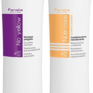 Fanola No Yellow Shampoo & Nutri Care Conditioner, 1000 ml