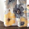 Lush Decor Leah Shower Curtain - Bathroom Flower Floral Large Blooms Fabric Print Design, 72” x 72”, Yellow/Gray - Image 4