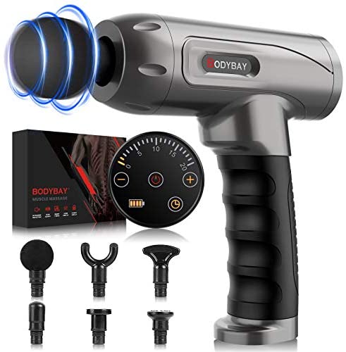 Bodybay Personal Percussion Massage Gun Vibration Deep Tissue Percussion Massager Handheld Deep Muscle Quiet Massager for Athletes Pain Relief and Muscle Recovery