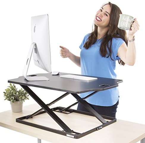X-Elite Pro Glide Standing Desk – Instantly Convert Any Surface to a Stand up Desk! Large Sit to Stand Desk Converter! Strong & Sturdy! (31 x 21)
