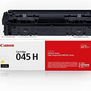 Canon Genuine Toner, Cartridge 045 Yellow, High Capacity (1243C001), 1 Pack, for Canon Color imageCLASS MF634Cdw, MF632Cdw, LBP612Cdw Laser Printers