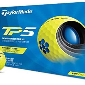 TaylorMade TP5 & TP5x Golf Balls (White, Yellow, Pix)