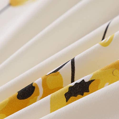 Yellow Flowers Bedding Yellow White Duvet Cover Set Lucky Clover and Yellow Plaid Reversible Design Luxury Yellow Bedding Sets Twin 1 Duvet Cover 1 Pillowcase (Twin, Yellow) - Image 7