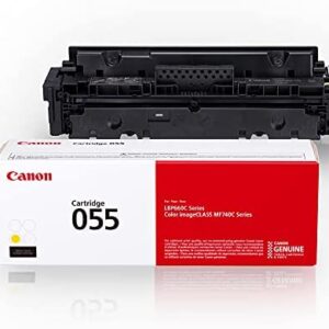 Canon Genuine Toner, Cartridge 055 Yellow (3013C001) 1 Pack, for Canon Color imageCLASS MF741Cdw, MF743Cdw, MF745Cdw, MF746Cdw,LBP664Cdw Laser Printers
