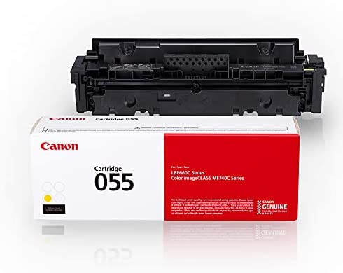 Canon Genuine Toner, Cartridge 055 Yellow (3013C001) 1 Pack, for Canon Color imageCLASS MF741Cdw, MF743Cdw, MF745Cdw, MF746Cdw,LBP664Cdw Laser Printers