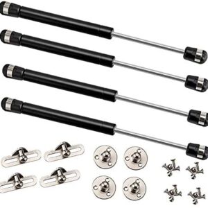 4 Pack 10 inch Gas Prop Force 100N/22LB Gas Struts – Black Gas Springs/Window Lift and Lid Support/Gas Shocks for RV Bed Platform/Floor Hatch/Outdoor Bench/Cabinet/Tool Box/Truck Canopy