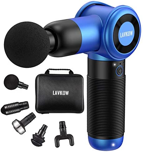 Massage Gun Deep Tissue Percussion Electric Back Muscle Massager with Adjustable Arm, Handheld Ultra-Quiet Brushless Motor, for Gym Office Home Post-Workout Pain Relief
