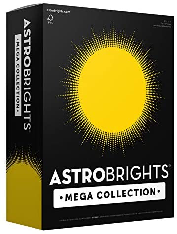 Astrobrights Mega Collection, Colored Cardstock, Bright Yellow, 320 Sheets, 65 lb/176 gsm, 8.5″ x 11″ – MORE SHEETS! (91625)