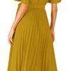 Milumia Women's Elegant Belted Pleated Flounce Sleeve Long Dress - Image 5