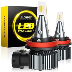 AUXITO H8 H11 H16 LED Fog Light Bulb, Amber Yellow, Super Penetration, LED CSP Chips, 4000 Lumens Per Pair, 30000 Hours Lifespan, Plug and Play, Canbus Error Free, Halogen Replacement DRL Bulbs 2Pack