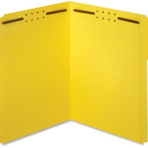 Pendaflex Fastener Folders, 1/3 Cut, Reinforced Tab, 2 Fasteners, Letter Size, Yellow, 50 Folders Per Box (22940)