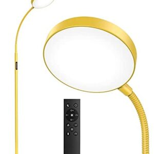 Floor Lamp, JOOFO Led Floor Lamp, Remote and Touch Control, 1 Hour Timer Reading Standing Lamp, 4 Color Temperatures with Stepless Dimmer Floor Lamp for Living Room Bedroom Office, Yellow