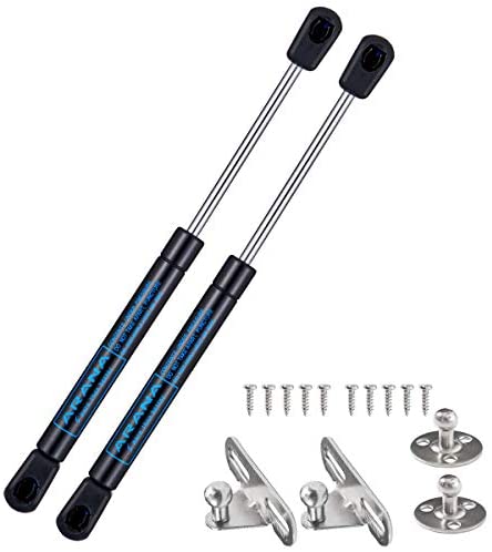10inch 45 N/10 LB Gas Struts Prop Shocks for Cabinet Toy Tool Box Lid Cover Lift Support 2pcs ARANA (9.69″ Extended, Suitable Support Weight 8-11 LBS!)