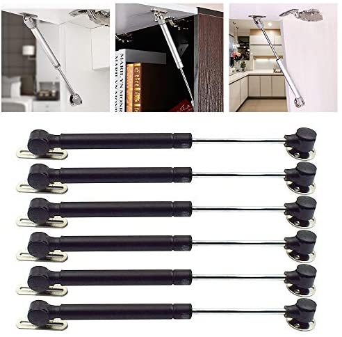LC LICTOP 6 Pcs Soft Close Lid Support 100N/22.5lb Gas Springs Strut Cabinet Door Lid Stay Support(Black