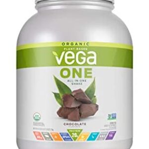 Vega One Organic, Chocolate, Meal Replacement Protein Powder, Vegan, Plant Based, Superfood, Vitamins, Probiotics, Dairy Free, Gluten Free, Pea Protein for Women and Men, 3.7 Pounds (42 Servings)
