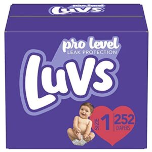 Diapers Newborn/Size 1 (8-14 lb), 252 Count – Luvs Ultra Leakguards Disposable Baby Diapers, ONE MONTH SUPPLY