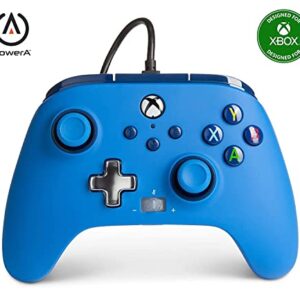 PowerA Enhanced Wired Controller for Xbox – Blue, Gamepad, Wired Video Game Controller, Gaming Controller, Xbox Series X|S, Xbox One – Xbox Series X