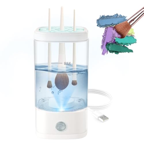 2 in 1 Electric Makeup Brush Cleaner Machine, 7000rpm Motor for Quick and Deep Cleaning, Effortless Brush Cleaner and Dryer for Many Size Beauty Makeup Brushes, Portable for Travel and Home Use