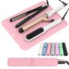 AMIJEAL Oversize Silicone Heat Resistant Mat for Hair Tools, Curling Iron Mat, Hot Tools Holder, Portable Flat Iron Hair Straightener Pad Cover for Travel Vanity Salon(14.2″ x 11.0″)