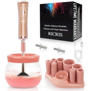Electric Makeup Brush Cleaner and Dryer Machine – Super Fast Clean and Dry Make Up Brushes – Automatic Cosmetic Brush Spinner Washer Tools