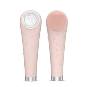 Facial Cleaning Brush, Facial Scrub Waterproof Facial Scrub Brush, Men & Women Rechargeable Facial Electric Facial Scrub Cleansing Brush Pink