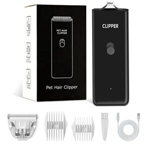 Feet Hair Trimmer, Dog Clippers,Quiet Washable USB Rechargeable Cordless Dog Grooming Kit,Electric Pets Hair Trimmers Shaver Shears for Dogs and Cats Black