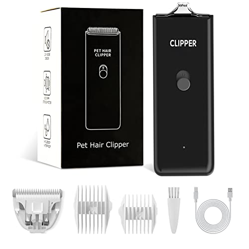 Feet Hair Trimmer, Dog Clippers,Quiet Washable USB Rechargeable Cordless Dog Grooming Kit,Electric Pets Hair Trimmers Shaver Shears for Dogs and Cats Black