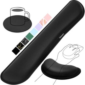 Gimars Upgrade Enlarge Silky Gel Memory Foam Keyboard Wrist Rest, Wrist Rest for Computer Keyboard, Ergonomic Design for Typing Pain Relief, Mousepad Rests, Wrist Support for Office, Gaming, Black