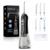 H2ofloss Water Dental Flosser Teeth Pick -Portable Oral Irrigator with 5 Modes, Rechargeable IPX7 Waterproof Orthodontic Teeth Cleaner Pick Cordless for Home Travel-300ml Water Tank