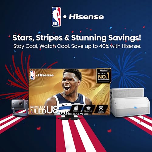 Hisense 85″ Class U6 Series Mini-LED 4K UHD Smart Fire TV (85U65QF, 2025 Model) – QLED, Native 144Hz, HDR10+, Dolby Vision IQ, Dolby Atmos, Game Mode Pro, ALLM, Alexa Built in, Black