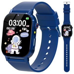 Kids Smart Watch Boys, Smart Watch for Kids Age 3-12 with 32 Puzzle Games 12/24 Hr Camera HD Touch Screen Video Music Alarm Pedometer Audiobook Flashlight Birthday Gifts Toys for 6 7 8 9 10 Years Old