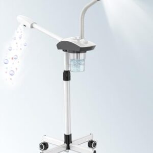 Kingsteam 2-in-1 Salon Grade Professional Facial Steamer with 5X Magnifying Lamp,Esthetician Steamer for Women,Hot Mist Face Steame: 2 Adjustable Steam Levels, 60 Min Timer & 3-Level LED Light, White