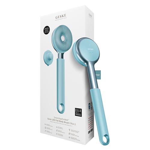 LED Sonic Full-Body Brush | 9 in 1 | Body Cleansing Brush & Intensive Exfoliator with LED | with SmartSonic Pulsations | Expert Deep Cleansing & Massage | Rough Skin Remover | Adjustable Handle