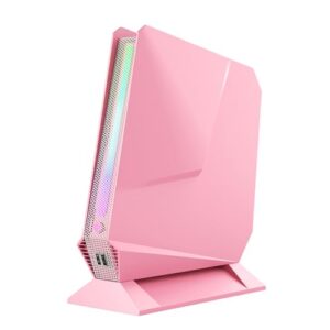 Mini PC i9-9980HK Processor & GeForce GTX1650 GDDR5 Dedicated Graphics Card 8C/16T RGB Lights Desktop Gaming Mini Computer, 32GB RAM 1TB NVMe SSD, 4K Triple Displays/WiFi 6E/BT 5.3, Pink