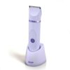 OLOV Electric Body Hair Trimmer – Groin Trimmer for Men – Bikini Trimmer Women – Wet/Dry Shaver Groomer, Replaceable Ceramic Blade Heads, USB Recharge Dock, Waterproof Hygiene Razor,Purple
